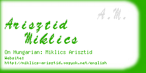 arisztid miklics business card